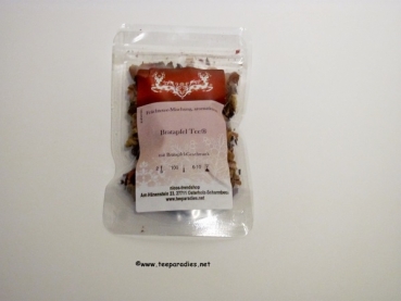 Teetütchen: Früchtetee Bratapfel Tee®25 g. in Zipbeutel durchsichtig mit Weihnachtsaufkleber