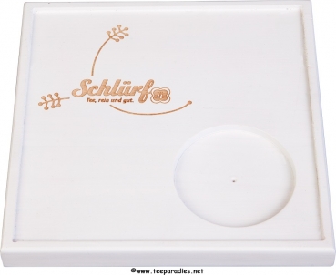 Schlürf Tee-Tablett Quadratisch mit Branding