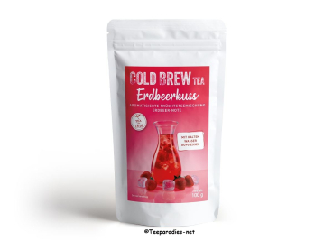 COLD BREW: 1836 Tea - Früchteteemischung Erdbeerkuss [Erdbeer-Note] aromatisierter Cold Brew Tüten à 100 g