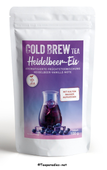 COLD BREW: 1836 Tea - Früchteteemischung Heidelbeer-Eis [Heidelbeer-Vanille-Note] aromatisiert Cold Brew Tüte à 100g