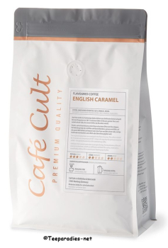 Cha Cult: Kaffee „English Caramel“ in 250 g Tüte, ganze Bohne aromatisiert