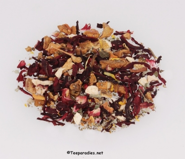 Preview: 09: Bio Schlürf Tee: Früchtetee "Hilde" in Schmuckbox mit 27 Schlürfel 81 g.