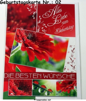 Preview: 1  x Geburtstagskarte (6 verschiedene Motive sind zur Auswahl):