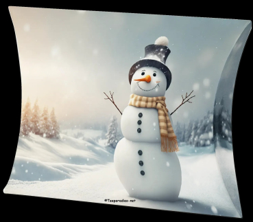 Preview: Pillowbox "Kissenschachtel Schneemann" Verpackungsidee