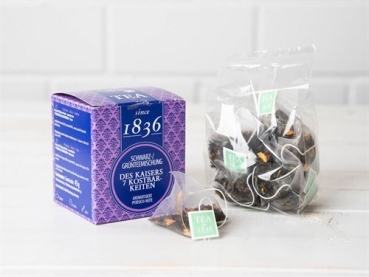 Preview: 1836 Schwarz-/ Grünteemischung aromatisiert, Des Kaisers 7 Kostbarkeiten, Pfirisch-Note - since 1836 – 45 g. -