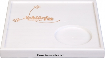 Preview: Schlürf Tee-Tablett Quadratisch mit Branding