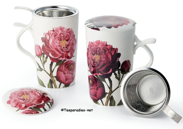 teamug - Herb Tea Cup “Peonia” New Bone China 2 Cups