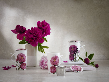 Preview: teamug - Herb Tea Cup “Peonia” New Bone China 2 Cups