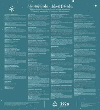Tee-Adventskalender „Teegenüsse“ Kalender 2026/2027  - 360 g.