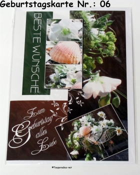 1  x Geburtstagskarte (6 verschiedene Motive sind zur Auswahl):
