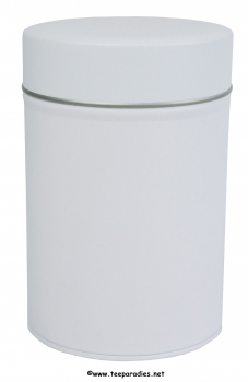 Preview: Teedose weiss mit Stülp-Deckel rund