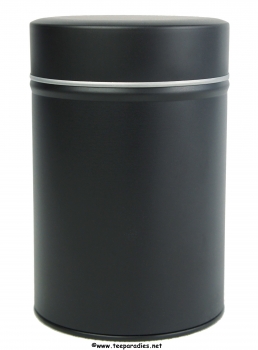 Preview: Teedose schwarz mit Stülp-Deckel rund