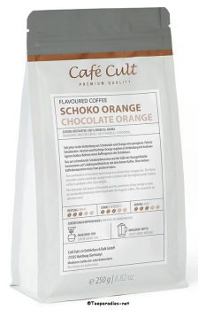 Preview: Café Cult: Kaffee „Schoko Orange“ in 250 g Tüte, ganze Bohne aromatisiert