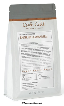 Preview: Cha Cult: Kaffee „English Caramel“ in 250 g Tüte, ganze Bohne aromatisiert