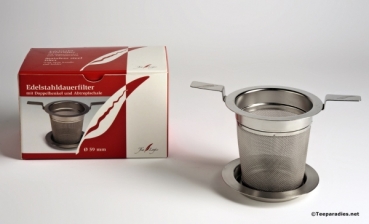 Universal-Edelstahlfilter mit Abtropfschale mit Doppelhenkel