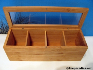 Preview: Bambus Teebeutel-Box 4 Fächer