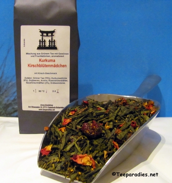 Green tea curcuma cherry blossom girl