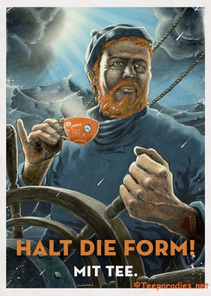 Schlürf Tee: Metallpostkarte "Halt die Form"