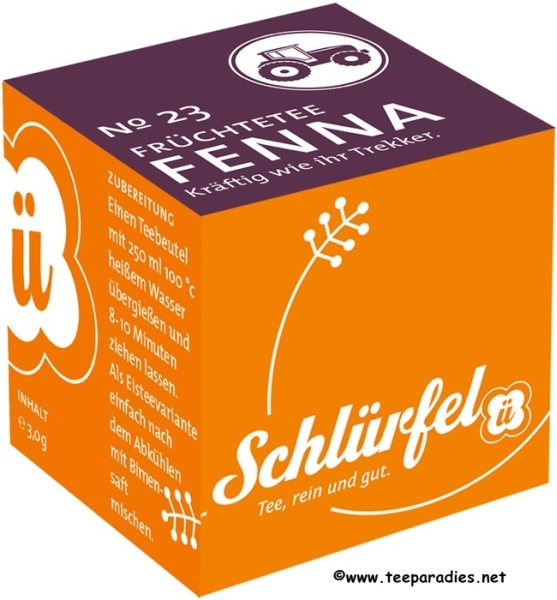 23: Schlürf Bio Früchtetee "Fenna" in Schmuckbox mit 27 Schlürfel 81 g.