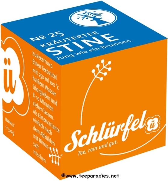 25: Schlürf Bio Früchtetee "Stine" in Schmuckbox mit 27 Schlürfel 81 g.