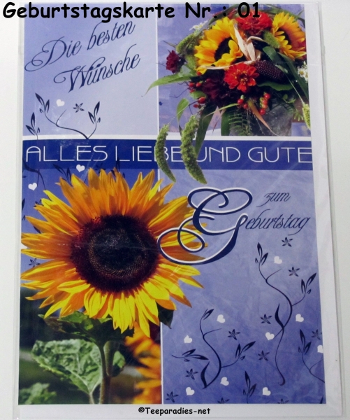 1  x Geburtstagskarte (6 verschiedene Motive sind zur Auswahl):