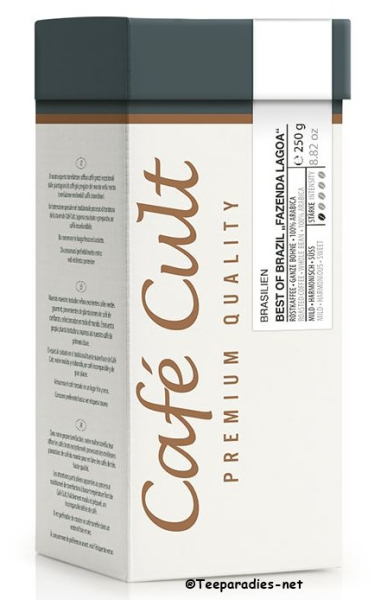 Café Cult: Kaffee Best of Brazil „Fazenda Lagoa“ in 250 g Tüte, ganze Bohne