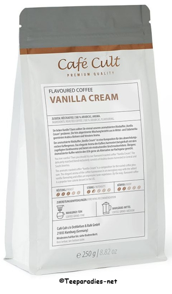 Cha Cult: Kaffee „Vanilla Cream“ in 250 g Tüte, ganze Bohne aromatisiert
