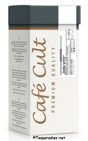 Café Cult: Espresso „Don Vito“ in 250 g Tüte, ganze Bohne entkoffeiniert