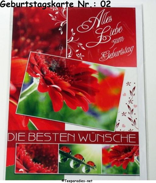 1  x Geburtstagskarte (6 verschiedene Motive sind zur Auswahl):