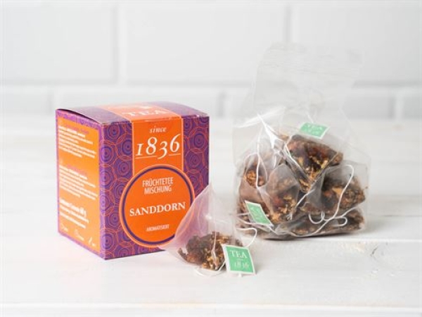 1836 Früchteteemischung aromatisiert, Sanddorn Sanddorn-Note aromatisiert since 1836 – 60g.