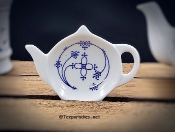 Teebeutelablage ,,Indisch Blau", Porzellan, Siebablage