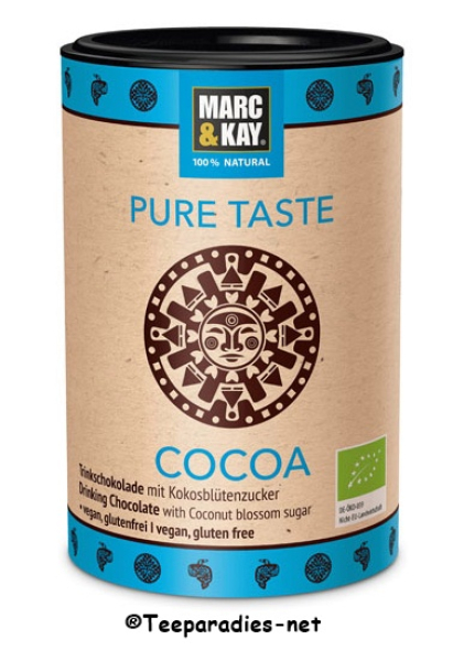 BIO: Marc & Kay: Trinkschokolade "Pure Taste" BIO, 250 g Dose (Klassik mit Kokosblütenzucker)