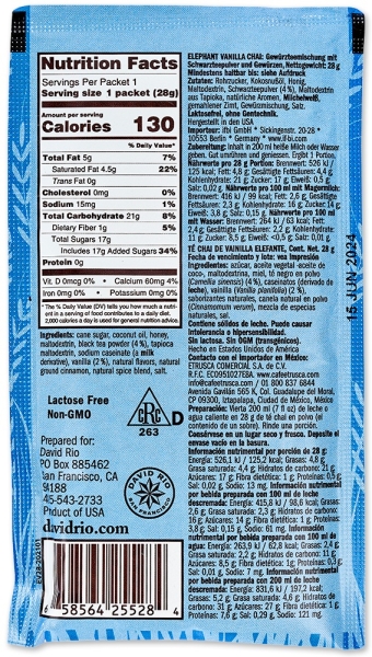 David Rio Chai Sachets 35 g. "Elephant Vanilla"