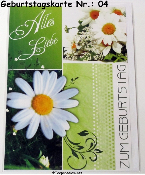 1  x Geburtstagskarte (6 verschiedene Motive sind zur Auswahl):