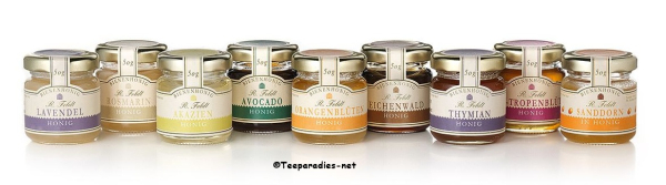 Honigsortiment 9-fach sortiert, Set à 9 Gläser à 50 Gramm = 450 g.