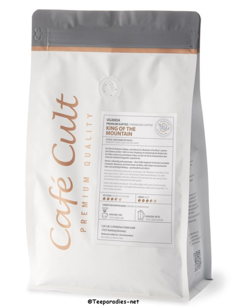 Café Cult: Kaffee Uganda „King of the Mountain“ in 250 g Tüte, ganze Bohne Gorillaschutz