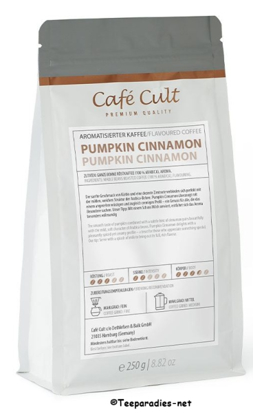 Café Cult: Kaffee „Pumpkin Cinnamon“ in 250 g Tüte, ganze Bohne aromatisiert