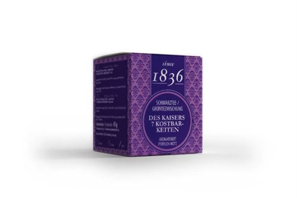 1836 Schwarz-/ Grünteemischung aromatisiert, Des Kaisers 7 Kostbarkeiten, Pfirisch-Note - since 1836 – 45 g. -