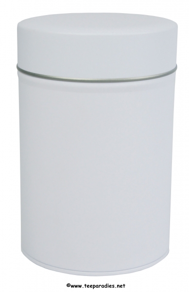 Teedose weiss mit Stülp-Deckel rund