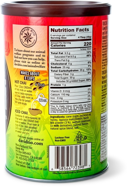 David Rio Chai Latte 398g "Toucan Mango"