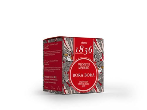 1836 Früchteteemischung aromatisiert, BORA BORA Erdbeer-Mango Note aromatisiert since 1836 – 60g.