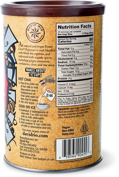 David Rio Chai Latte "Power Chai Espresso" 398 g.