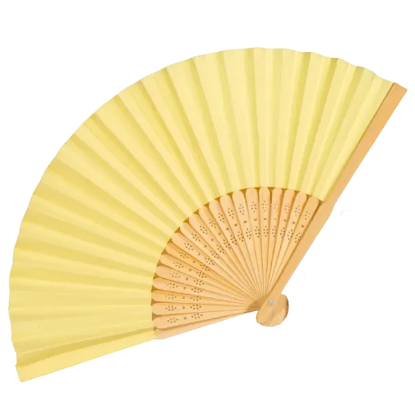 Fächer aus Bambus/Papier, Pastellgelb -Deko-