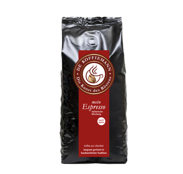 de Koffiemann: „mein Espresso“ italienische Mischung ganze Bohne 250 g.