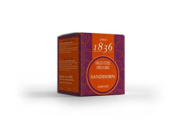 1836 Früchteteemischung aromatisiert, Sanddorn Sanddorn-Note aromatisiert since 1836 – 60g.