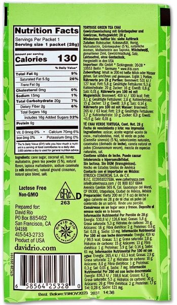 David Rio Chai Sachets 35 g. "Tortoise green"