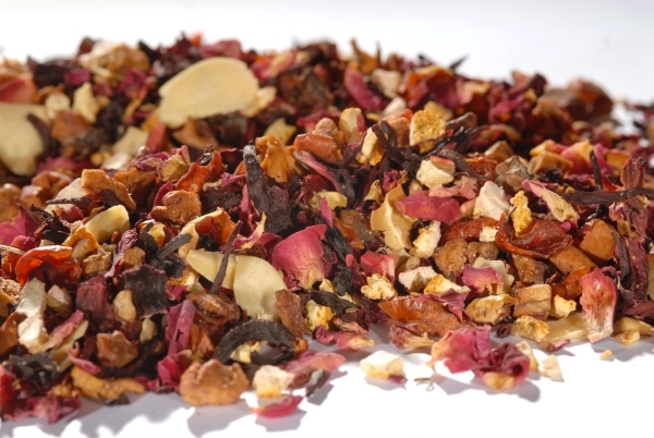 Teetütchen: Früchtetee Bratapfel Tee®25 g. in Zipbeutel durchsichtig mit Weihnachtsaufkleber