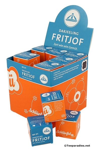 01: Bio Schlürf Tee: Darjeeling "Fritjof" in Schmuckbox 27 Schlürfel 67,5 g.