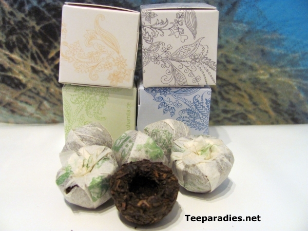 Geschenk: China Mini Tuo Cha 15 J. alt - 10 Stck in Schachteln 45g.